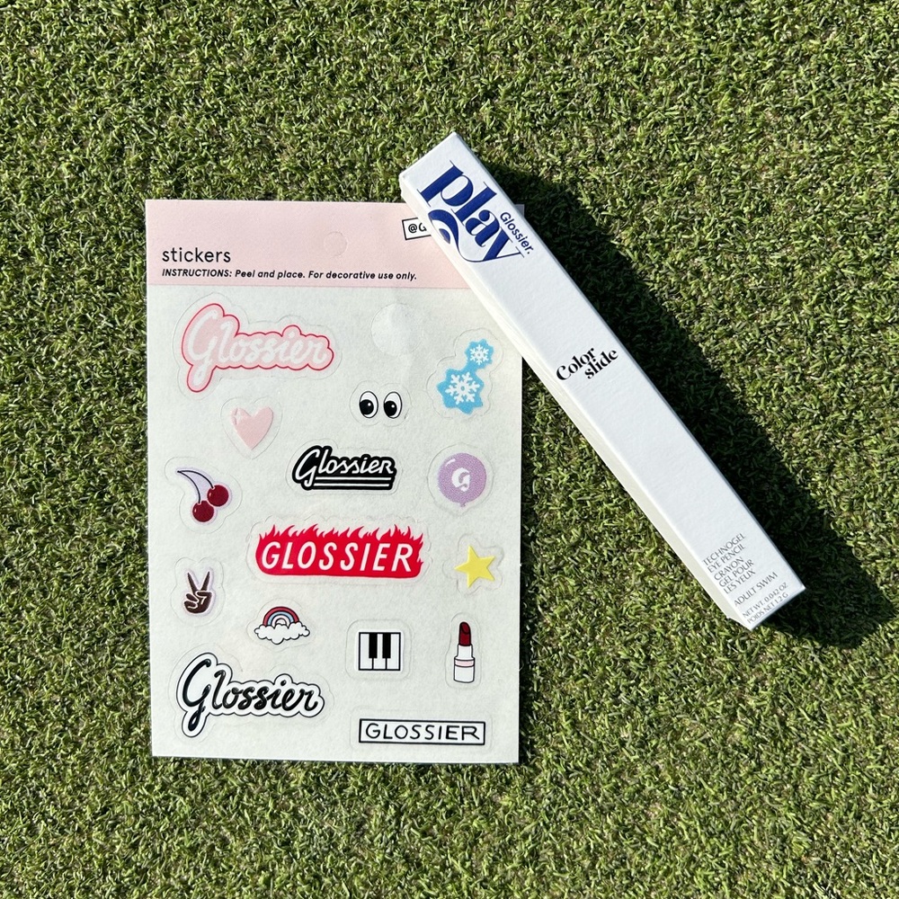 NIB Glossier Color Play Eye Pencil and limited edition stickers